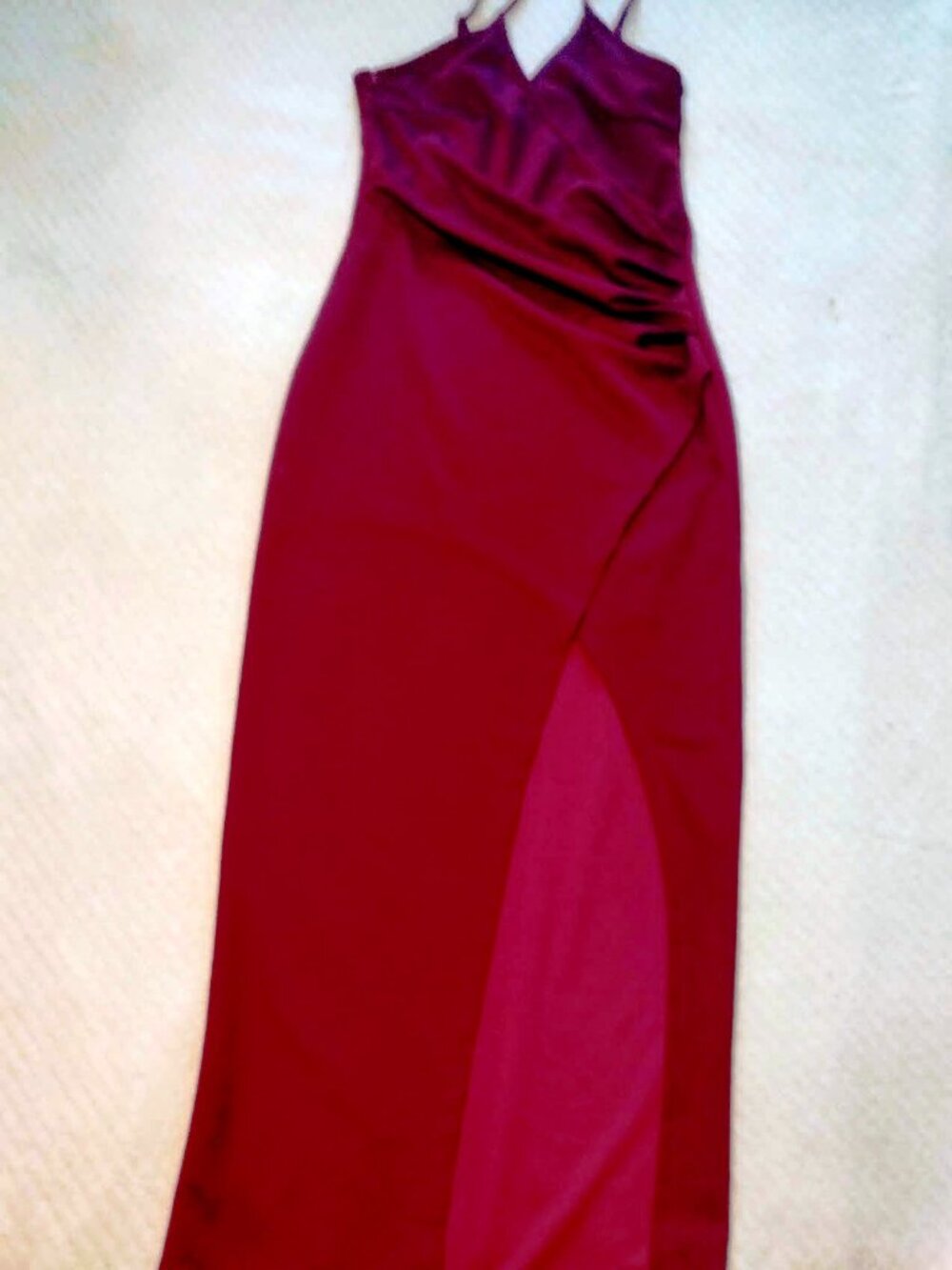 Shein Long Sexy Dress Size Small Red Wine Colored Spaghetti Strap